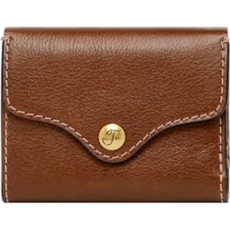 Fossil Heritage Kreditkartenetui aus Leder, 10 cm, braun, handlich mit Druckknopf