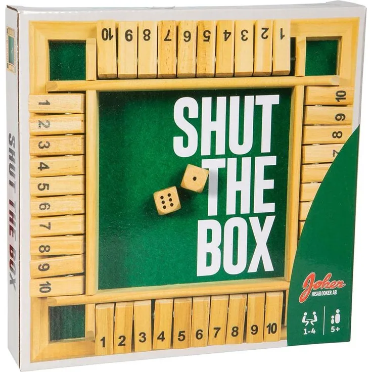Joker Shut the Box (93165), Brettspiel mit strategischem Mathespaß für 1-4 Spieler, ab 6 Jahren