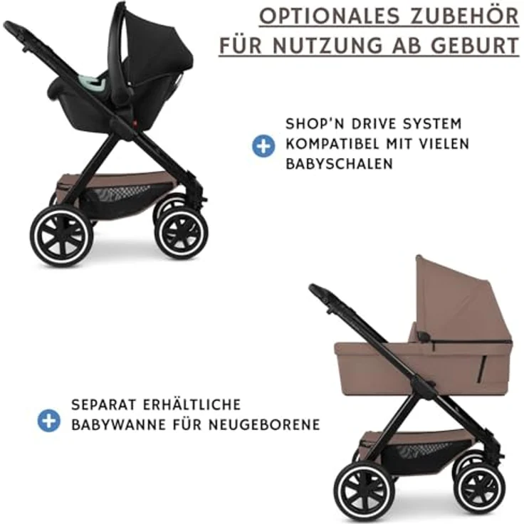 ABC Design Buggy & Sportwagen Samba 2 - Dark Beige, inkl. Gratis Mobilitätsgarantie, mit großem Sonnenverdeck, HappyBelt® 5-Punkt-Gurtsystem und All-Terrain Luftkammerrädern – Bild 8