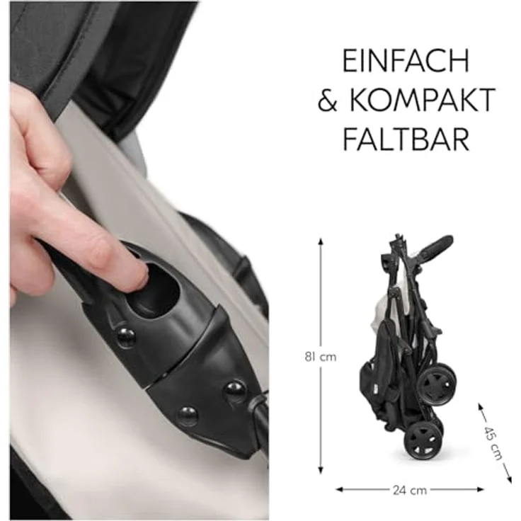 hauck Buggy Sport Disney Mickey & Minnie Black, federleichter Reisebuggy 5,9 kg mit Liegefunktion, zusammenklappbar, Einkaufskorb bis 3 kg, für Kinder ab Geburt bis 15 kg – Bild 5