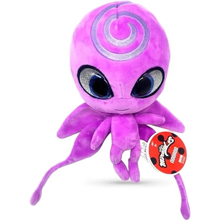 Miraculous Nooroo, 24 cm Plüschfigur mit glitzernden Augen für Kuschel- und Sammelspaß – Bild 1