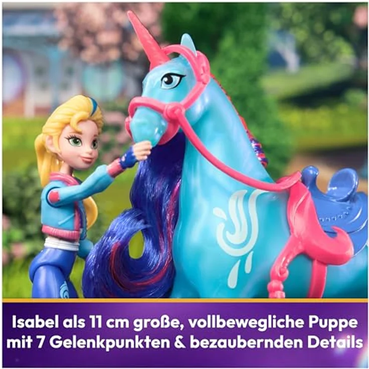 Spin Master Anziehpuppe Unicorn Academy - Small Doll & Unicorn - Isabel & River, ca. 11 cm groß, 7 Artikulationspunkte, mit seidiger Mähne und Schweif – Bild 3