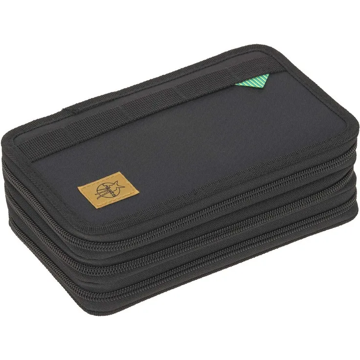 LÄSSIG Federmäppchen Unique, Triple, Black, aus recycelten PET-Flaschen