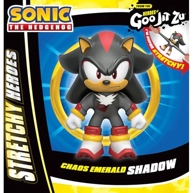 Moose Heroes of Goo Jit Zu Sonic the Hedgehog Chaos Emerald SHADOW Stretchy Hero, 10,1 cm groß, dehnbar mit Chaos-Edelstein – Bild 6
