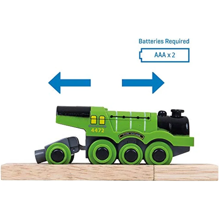 Bigjigs Flying Scotsman, batteriebetriebene Lokomotive mit authentischem Geräusch, apfelgrün – Bild 3