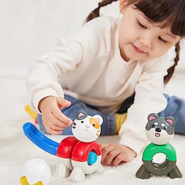 Stick-O Peekaboo Katzen- und Hunde-Set, Magnetbaukasten mit 10 Teilen, mehrfarbig, ab 18 Monaten – Bild 2