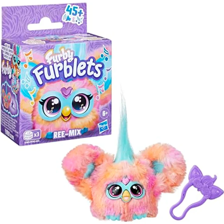 Furby Furblets Ree-Mix Mini, interaktives Plüschtier in Pastellfarben mit über 45 Geräuschen, für Kinder ab 6 Jahren, originelles Wichtelgeschenk – Bild 3
