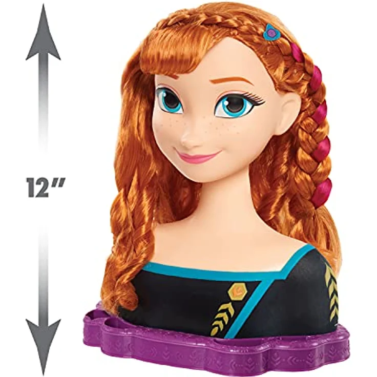 Just Play Disney Frozen 2 Anna Frisierkopf Deluxe 30cm mit 18 Zubehörteilen für Styling-Spaß, ab 3 Jahren, 32801 Merhfarbig – Bild 5