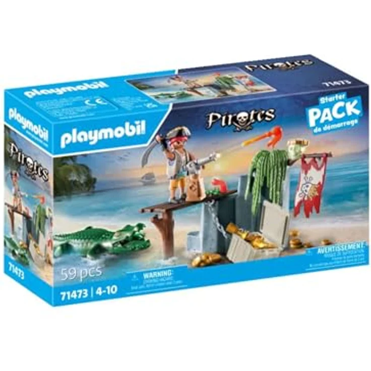PLAYMOBIL Starter Pack 71473 Pirat mit Alligator ab 4 Jahren, Spielfiguren-Set mit altersgerechter Größe und hochwertiger Qualität – Bild 3