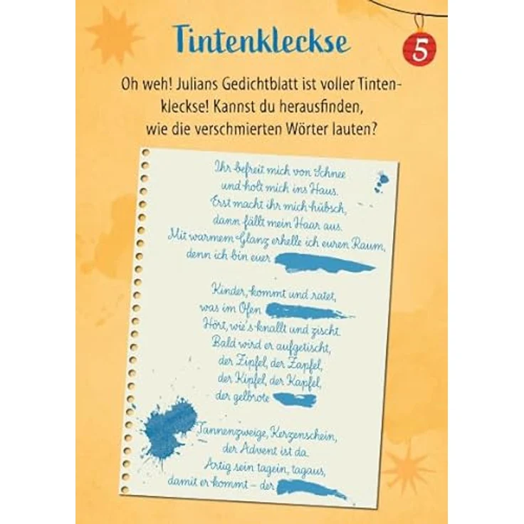 Kaufmann Rätseladventskalender for Kids 2, 24 knifflige Rätsel und Ausmalbilder für Kinder ab 8 Jahren, handlich und schön gestaltet – Bild 3