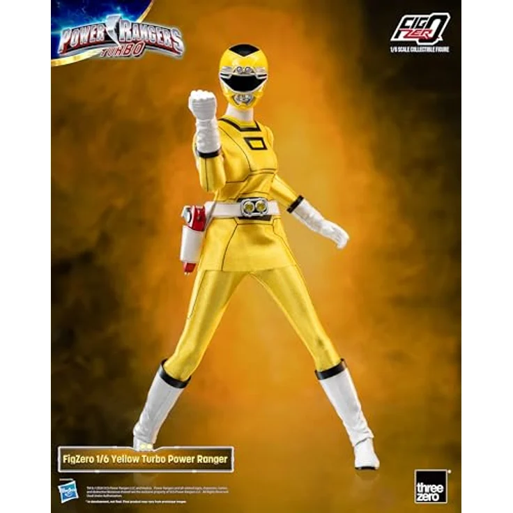 THREEZERO Power Rangers Turbo FigZero Actionfigur 1/6 Yellow Turbo Ranger, 30 cm, mit austauschbaren Teilen und Zubehör – Bild 4
