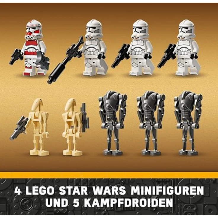 LEGO Star Wars Clone Trooper & Battle Droid Battle Pack, Spielzeug für Kinder mit baubarem Speeder Bike, Tri-Droiden-Figuren und Verteidigungsposten, Geschenk für Jungs und Mädchen ab 7 Jahren 75372 – Bild 3
