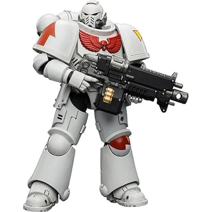 Joy Toy Warhammer White Scars Intercessor Figur, 12 cm, beweglich mit Bolzengewehr und Kettenschwert – Bild 3