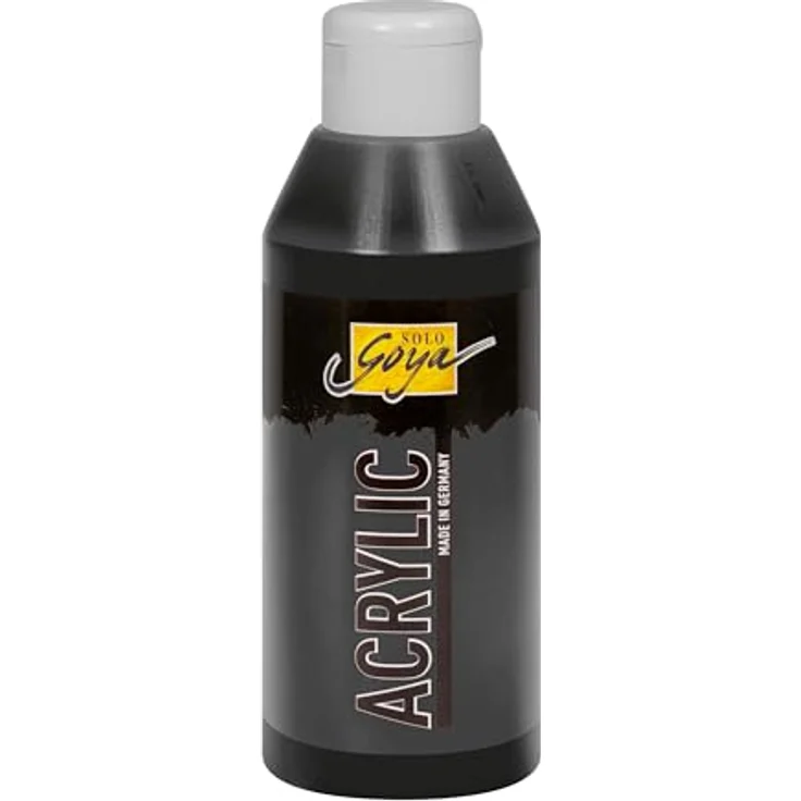 KREUL Solo Goya Acrylfarbe schwarz, 250 ml, hochpigmentierte, vielseitig einsetzbare Malfarbe, wasserbasiert, schnell matt trocknend, gut deckend, wasserfest – Bild 1
