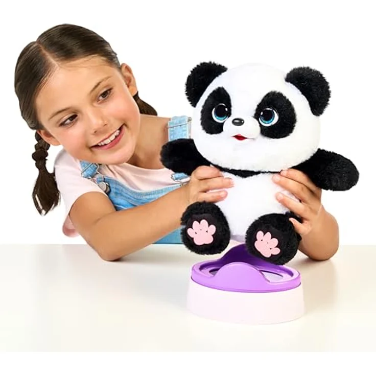 Moose Little Live Pets My Baby Panda, interaktive Plüschfigur mit über 50 Geräuschen und Reaktionen, inklusive Töpfchen und Bambusstäbchen, H30 x B17 cm – Bild 5