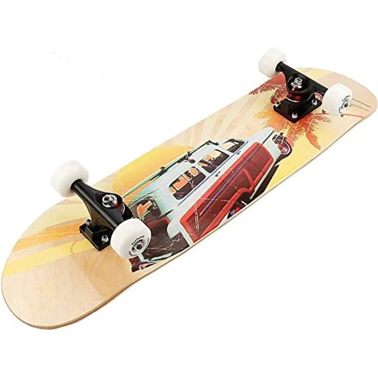 FunTomia Skateboard mit Mach1 Kugellager Rollenhärte 100A und 100% 7-lagigem Ahornholz Skate Board mit Kicktail – Bild 2