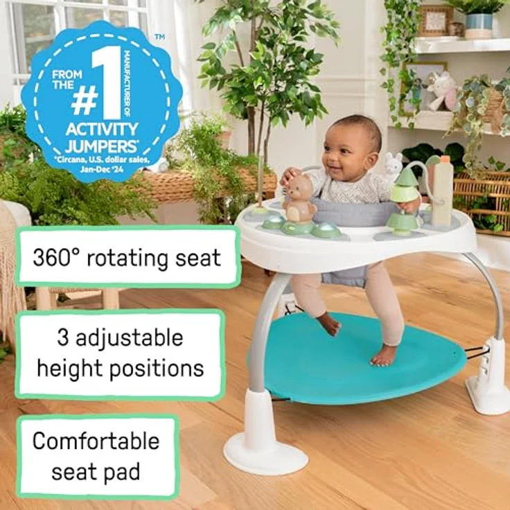 Ingenuity, Spring & Sprout, Aktivitätscenter 2-in-1, First Forest, Spielcentrum und Spieltisch mit Sprungkissen, Lichtern, Geräuschen und 11 interaktiven Aktivitäten, ab 6 monate – Bild 6