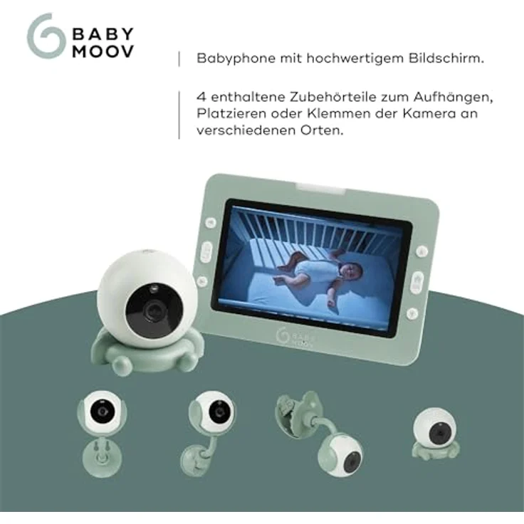 Babymoov Babyphone YOO GO PLUS HD, 5"-Display in HD-Qualität 720px, 8 Stunden Akkulaufzeit, Sleep Technology – Bild 3