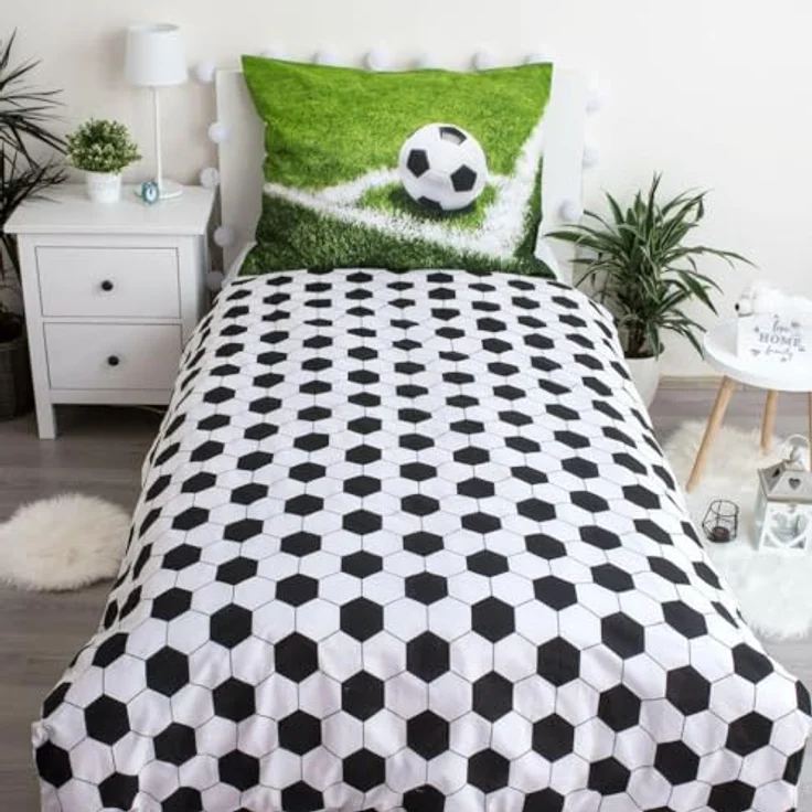 Jerry Fabrics Bettwäsche Fußball, Fußballmotiv Erwachsene, 100% Baumwolle, blau - Preisvergleich – Bild 3