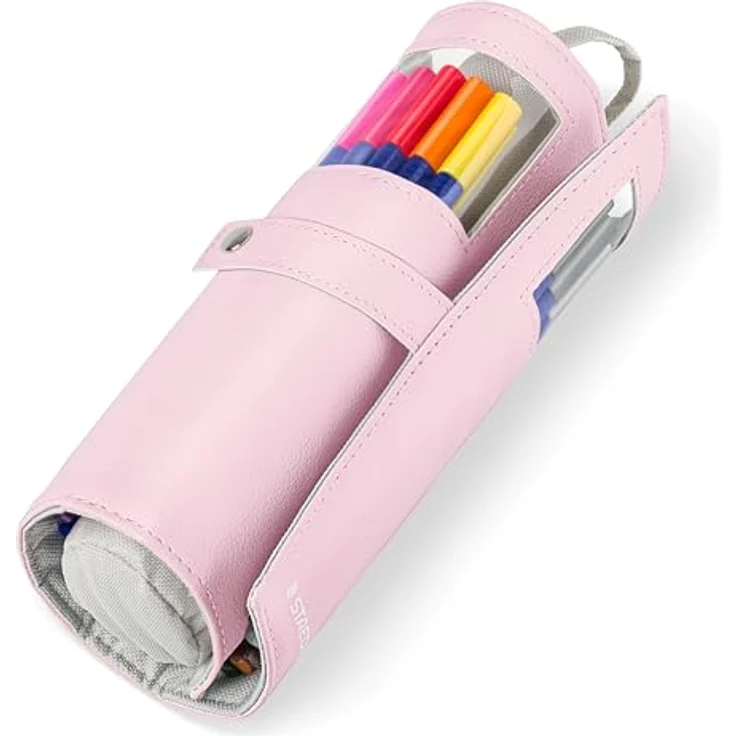 STAEDTLER Federtasche Fasermaler triplus color, gefüllt mit 20 sortierten Farben, Lederoptik, hellgraues Futter, 600D Polyester – Bild 3