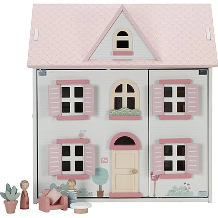 Little Dutch 7117 FSC Holz Puppenhaus weiß inklusive Möbel und Figuren – Bild 1