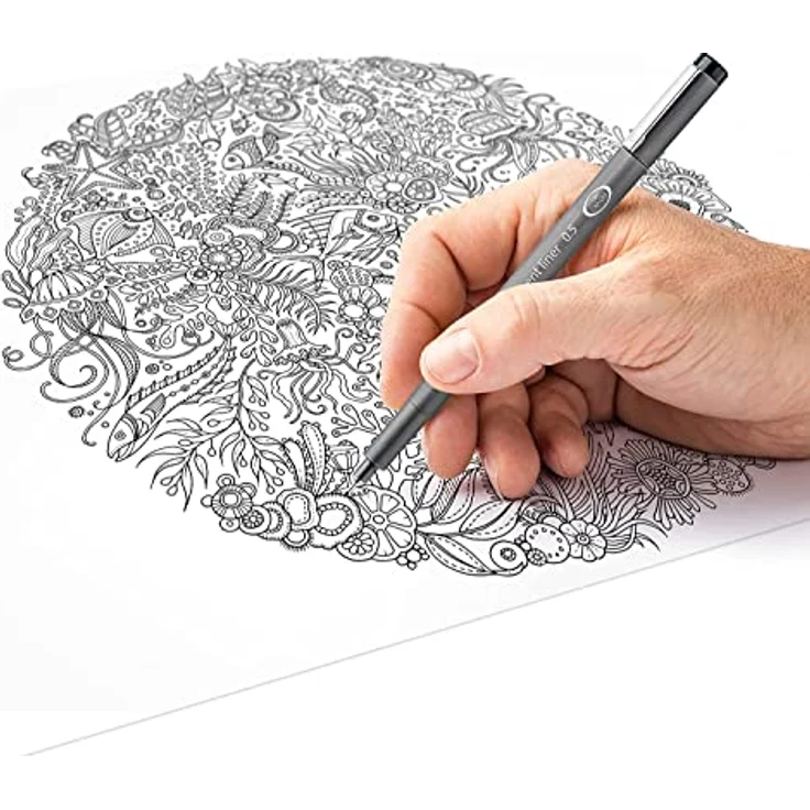 STAEDTLER artist Set, 3 Pigment Liner Schwarz 0.3, 0.5, 0.7mm mit dokumentenechter Pigmenttinte, Bleistift 2B besonders bruchfest, Radierer phtalat- und latexfrei und Spitzer, 308 SBK3P – Bild 4
