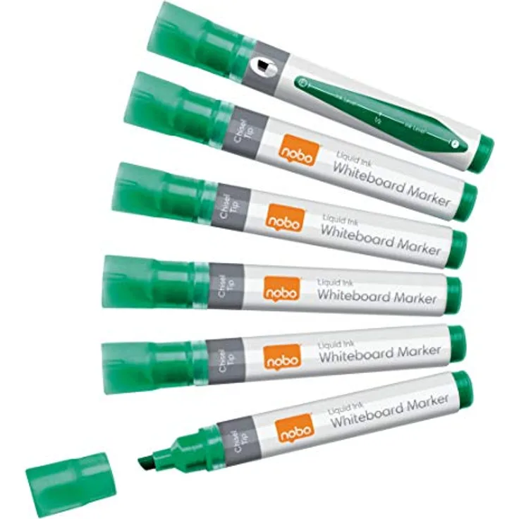 NOBO Liquid Ink Whiteboard Marker, Keilspitze, vegan, 4 mm Strichstärke, grün, VE=10 Stück