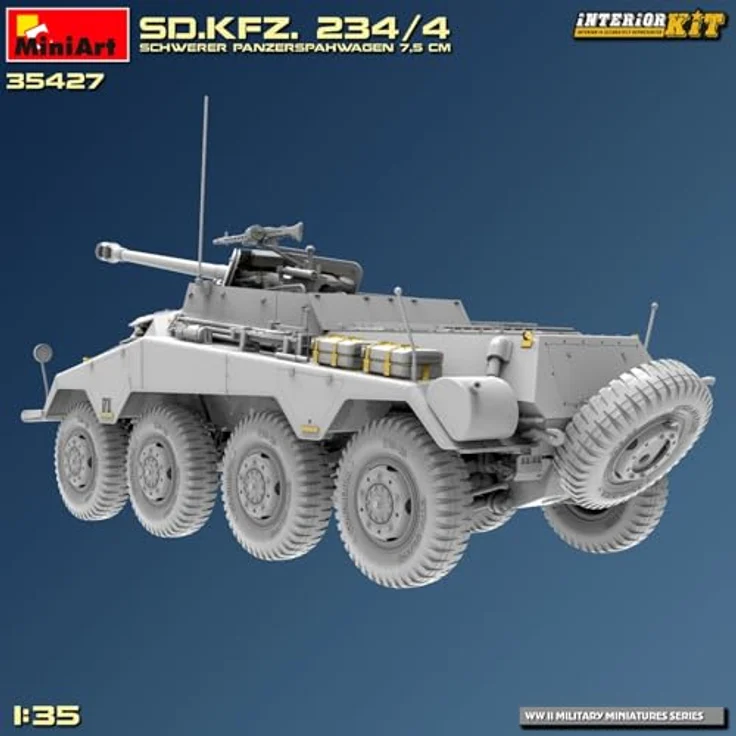 Other 1:35 Sd.Kfz 234/4 Panzerspähwagen, Detailiertes Modell mit Interieur und vier Dekorationsvarianten – Bild 13