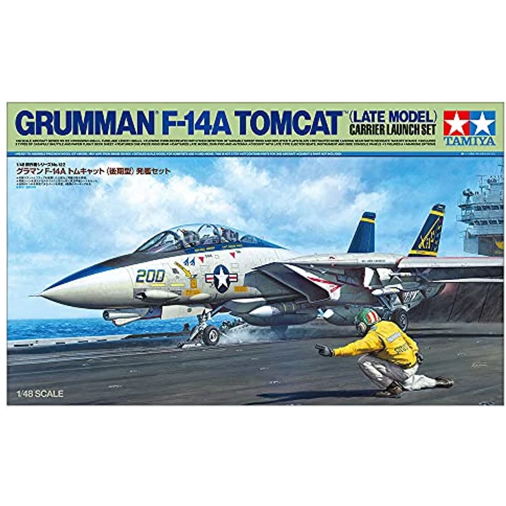 TAMIYA 61122 1:48 Grumman F-14A Flzg-Trägerstart Spä. -originalgetreue Nachbildung, Plastik Bausatz, Basteln, Modellbausatz, Zusammenbauen, unlackiert, Mehrfarbig – Bild 2