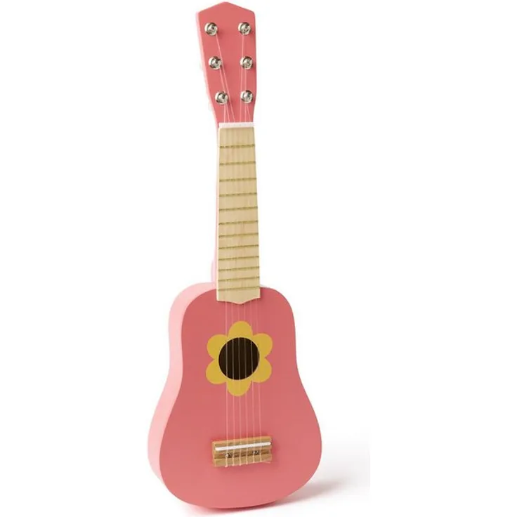 Kids Concept Spielzeug-Gitarre Blume rosa, Musikinstrument aus Holz, 1 tlg.