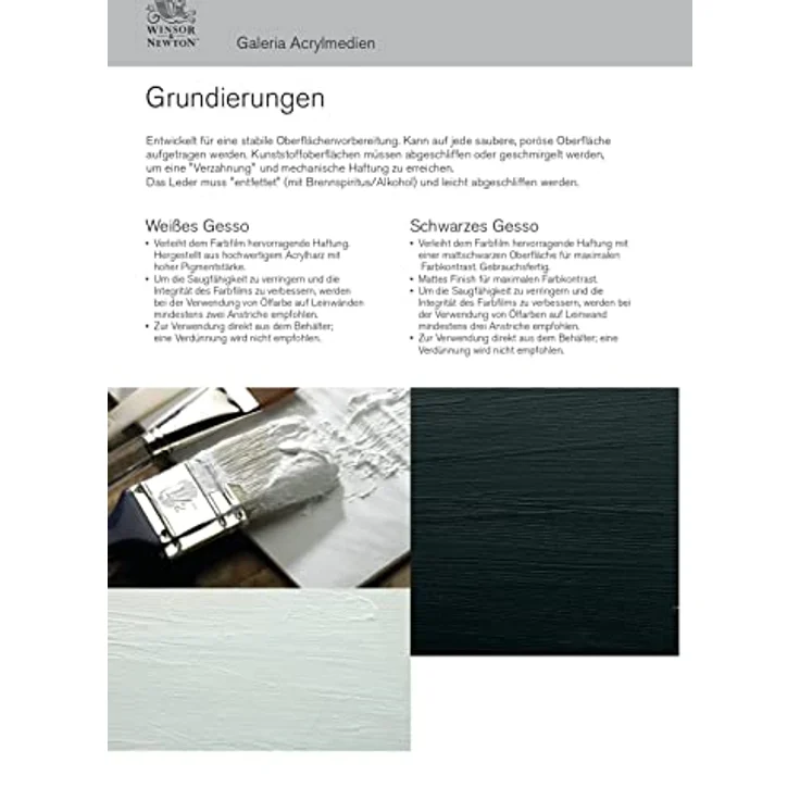 Winsor & Newton Gesso Weiss, 2,5 Liter Eimer, flexible Grundierung für Leinwände mit hohem Pigmentgehalt und optimaler Saugfähigkeit – Bild 4