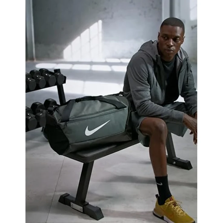 Nike Sporttasche Brasilia 9.5 Training Small Duffel, Schultergurt - Leichte Kindersporttasche in Grau – Bild 3