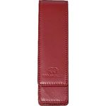 Brown Bear Schreibgeräte-Etui Leder Rot für 2 Stifte, hochwertiges Echtleder mit Magnet-Verschluss, BB Golf 80-2 CRD