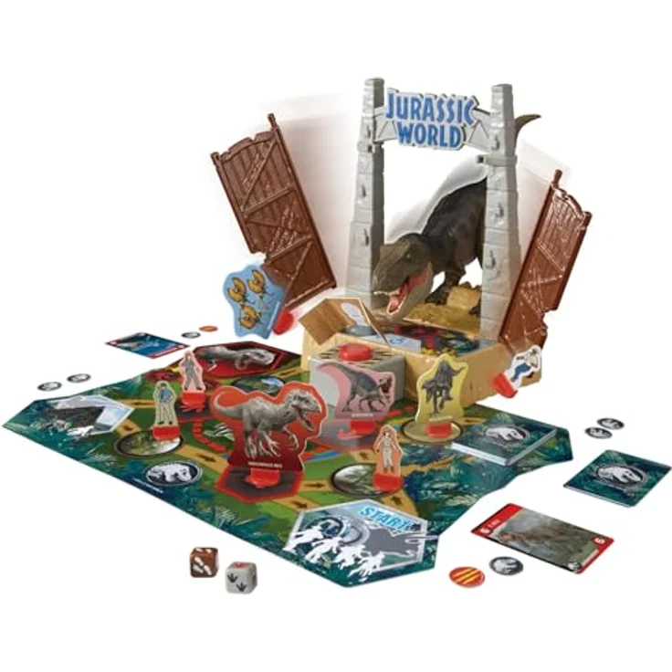 EPOCH Games, Jurassic World - T-Rex Panic, 7514, Dinosaurier Spielzeug, Brettspiel für Kinder ab 6 Jahren, Actionreiches Familienspiel – Bild 2