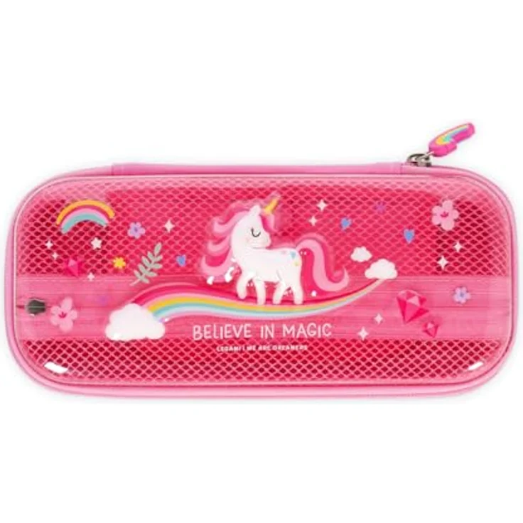 Legami Wonderwow Federmäppchen Unicorn, 2 Fächer, Stifthalter, Innenfach mit Netzstoff, Reißverschluss, 23 x 11 x 5 cm – Bild 1