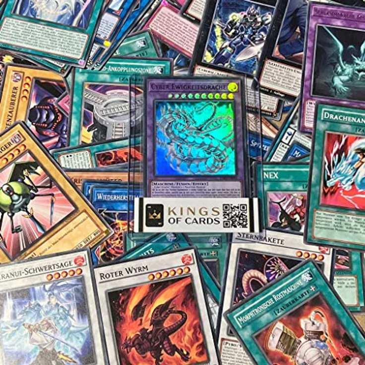 KingsofCards Yu-Gi-Oh! Set mit 50 Karten und einer Holokarte - Deutsche Version inklusive KingsofCards Toploader, Boosterfrische Karten aus verschiedenen Sets – Bild 2