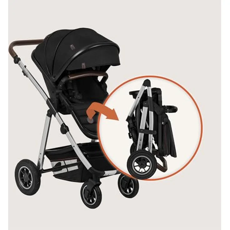 Lionelo Amber 3in1, Kinderwagen mit ADAC-zertifiziertem Autositz, umkehrbarem Sitz, großen Profilrädern und UPF50+-Sonnenschutz – Bild 10