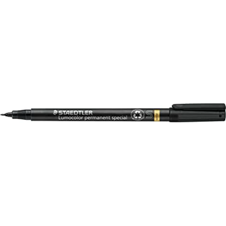 STAEDTLER 319 S-9 Folienstift Lumocolor special S-Spitze, circa 0.4 mm, permanent, 10 Stück im Kartonetui, schwarz – Bild 2