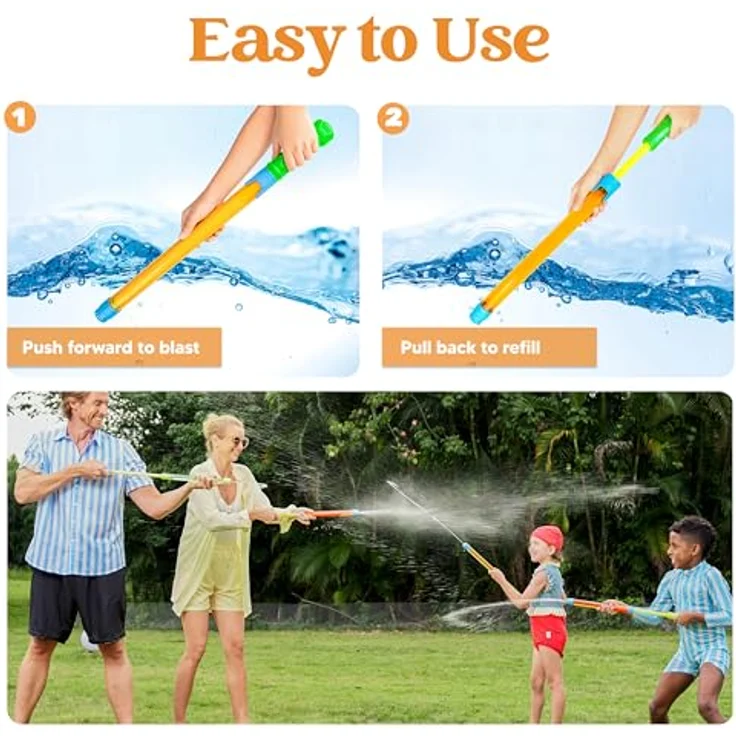 JOYIN 18pcs Wasserpistole 42cm, Super Wasser Blaster in Orange, Grün und Rot, ideales Sommer-Spielzeug für Schwimmbad und Strand, kindersicher und ungiftig – Bild 2