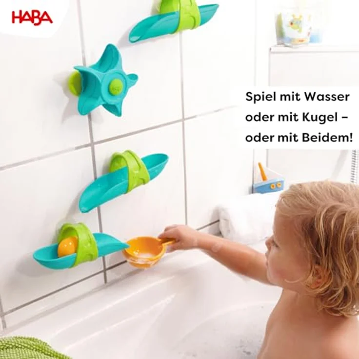 HABA Kugelbahn Badespaß-Wasserstrudel, buntes Badewannenspielzeug mit Saugnäpfen, Wasserspielzeug für Kinder ab 3 Jahren – Bild 4