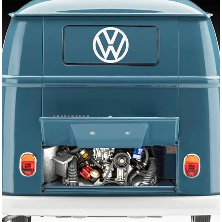 Revell VW T1 Panel Van 1:16 Bausatz, Maßstabsgetreue Reproduktion mit hochdetailliertem Motor und beweglichen Türen, 75 Jahre VW T1 – Bild 5