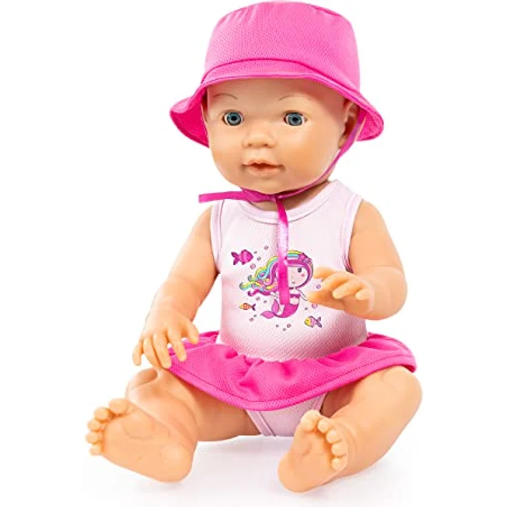 Bayer Puppenkleidung Badeanzug 38-42 cm (Set, 2-tlg), Meerjungfrauenmotiv, fröhlicher Farbmix – Bild 3