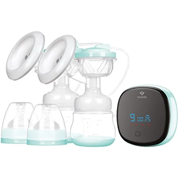 TrueLife Nutrio BP Electric Double, Elektrische Doppelmilchpumpe mit MilkFlowStimulation-Technologie, BPA-frei, ultra-leise, wiederaufladbar (Silikon Schnuller inklusive)