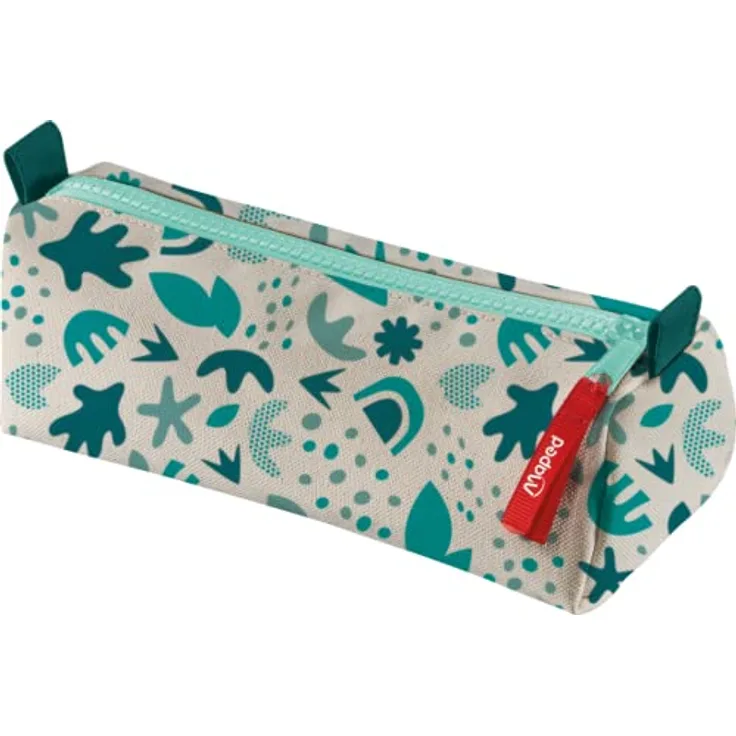 Maped - Federmäppchen Smiling Planet aus 100% recyceltem Material - 80% recyceltes Polyester + 20% recycelte Baumwolle - perfekt für Schulasseccoires - 20 cm - leichtgängiger Reißverschluss
