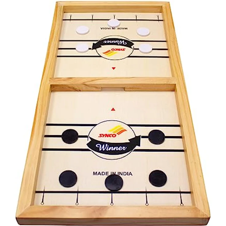 GICO Hockey Sling Puck Spiel Tischhockey - Das schnelle Brettspiel aus Holz - 2912, Massiv-Hartholzrahmen, geeignet für die ganze Familie - Preisvergleich – Bild 2