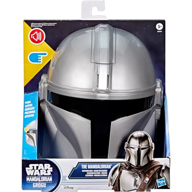 Star Wars elektronische Mandalorianer Maske, Kostümzubehör mit Soundeffekten & Sätzen für Kinder ab 5 Jahren, verstellbarer Riemen, Batterien enthalten – Bild 3