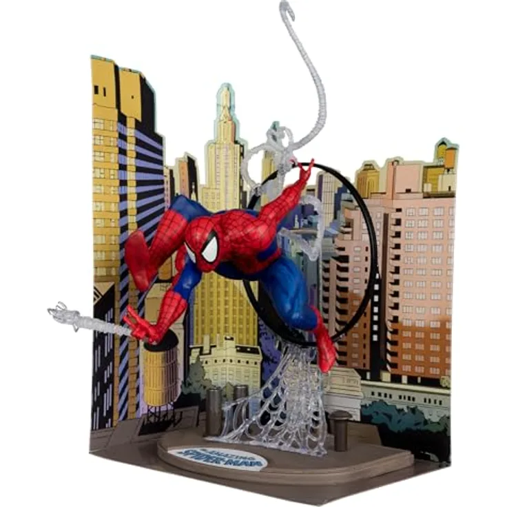 McFarlane Toys Marvel Spider-Man Posierte Figur 1:6 mit Szene und Comic, basierend auf Amazing Spider-Man #301