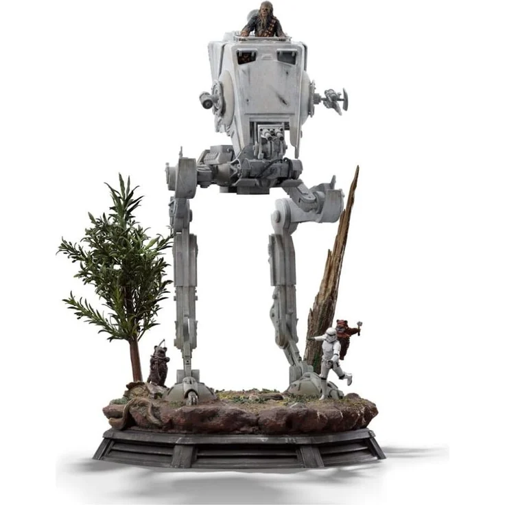 Iron Studios Star Wars Demi Art Scale Statue 1/20 AT-ST und Chewbacca, 53 cm, detailreiche Sammelfigur aus hochwertigem Resin
