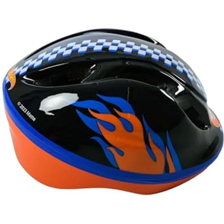 Volare Hot Wheels Fahrradhelm Kinder 3 Jahre Gr. 52-56 | Leicht 220g | TÜV/GS & CE EN 1078 Zertifizierung | Verstellbare Passform | Ultraleicht & Höchster Tragekomfort | Kinderleichte Bedienung | Vielseitig einsetzbar, Blau – Bild 1