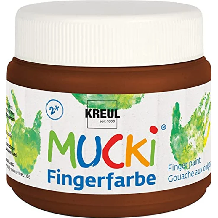 KREUL MUCKI Fingerfarbe braun, 150 ml, dermatologisch getestet, gut auswaschbar, vegan – Bild 1